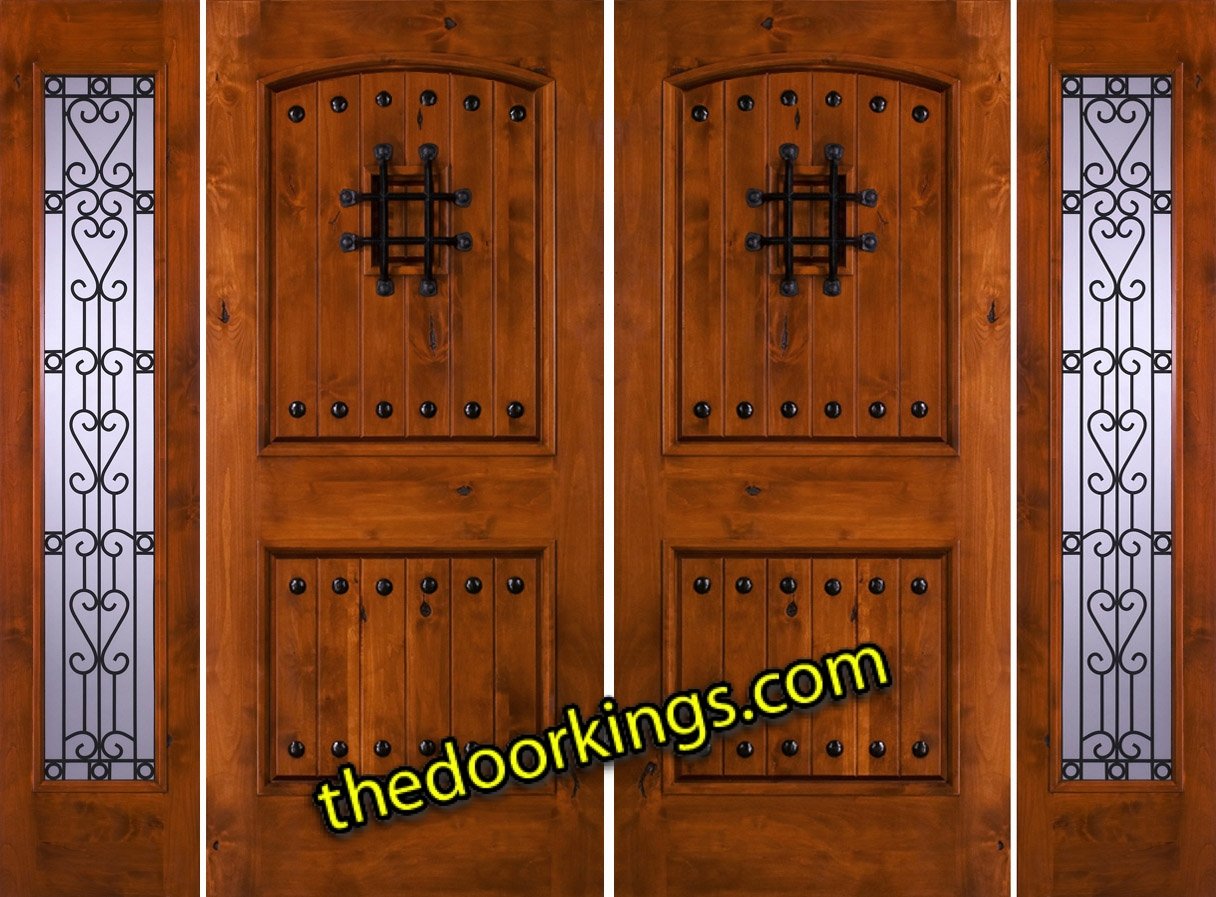 sw83 knotty alder double door with chateau sidelites